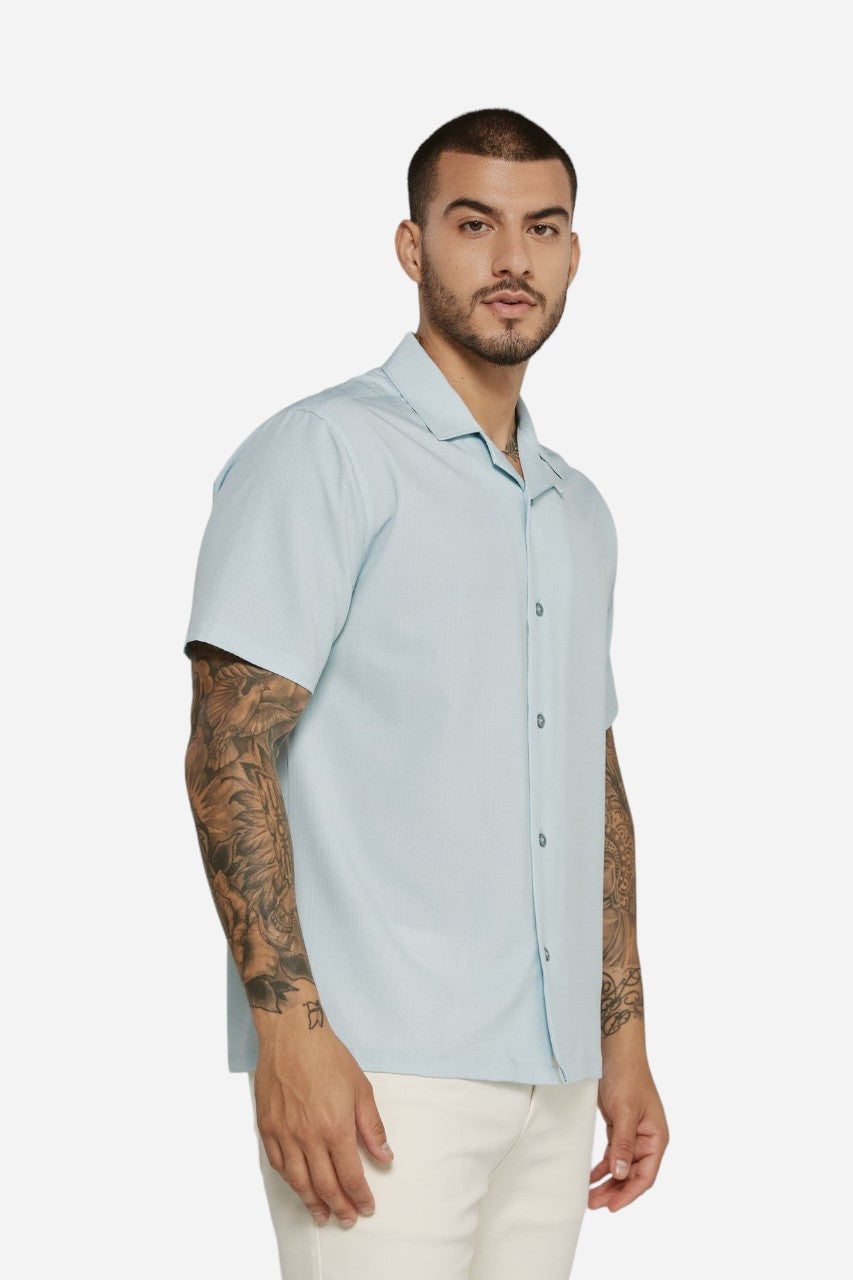 7 Diamonds Paulo Camp Shirt in Seafoam – front view