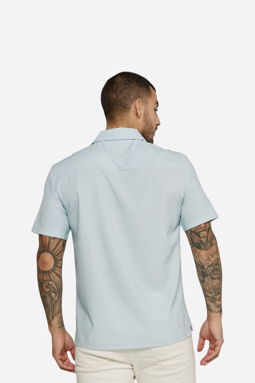 7 Diamonds Paulo Camp Shirt in Seafoam – side view