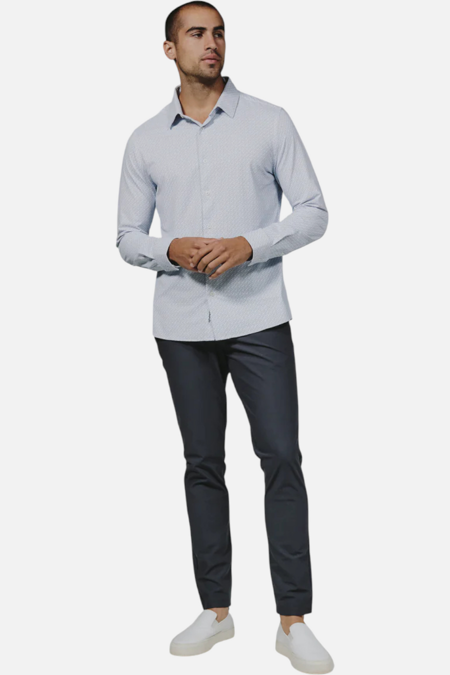 7 Diamonds Pesaro Long Sleeve in Light Blue – detail