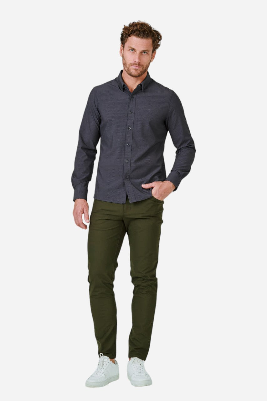 7 Diamonds Prime Long Sleeve Shirt in Charcoal – back view