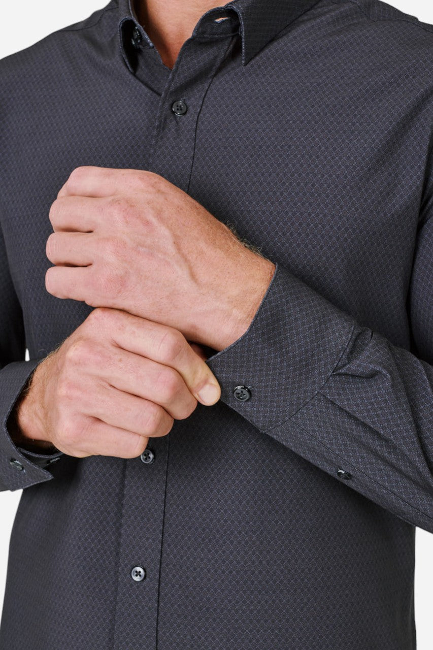 7 Diamonds Prime Long Sleeve Shirt in Charcoal – detail