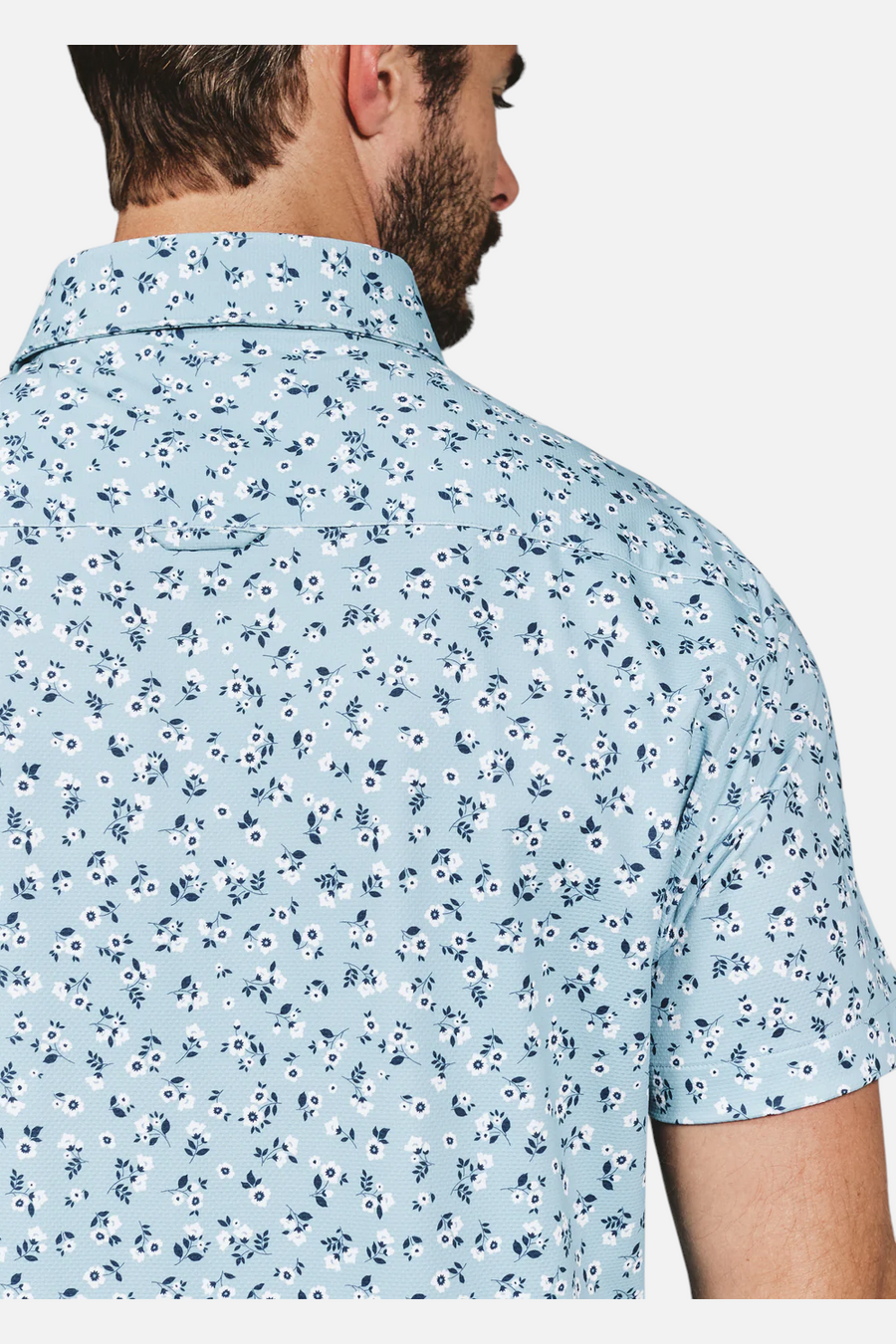 7 Diamonds Raffa Short Sleeve Shirt in Seafoam – back view