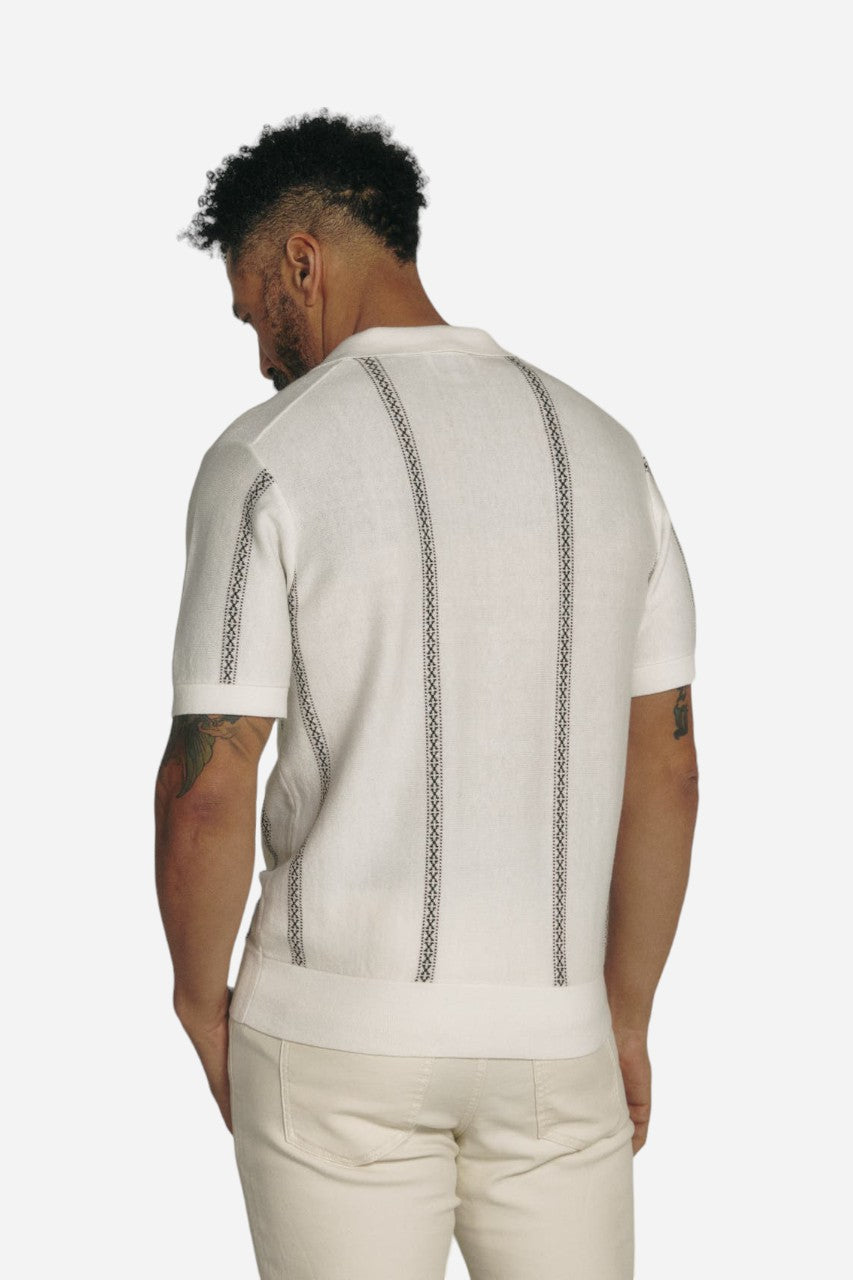 7 Diamonds Reagan Sweater Polo in Natural – back view
