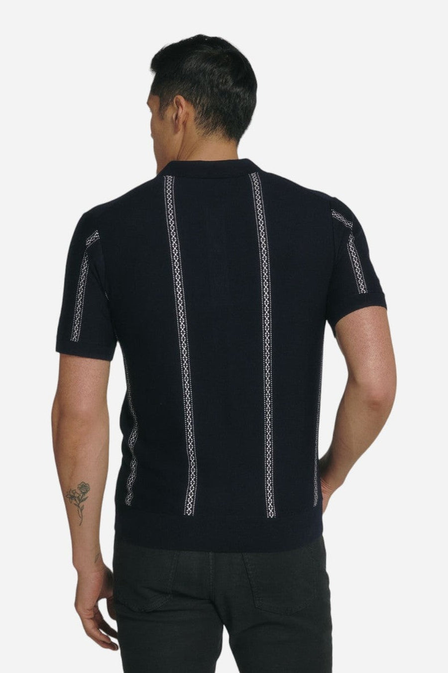 7 Diamonds Reagan Sweater Polo in Navy – side view