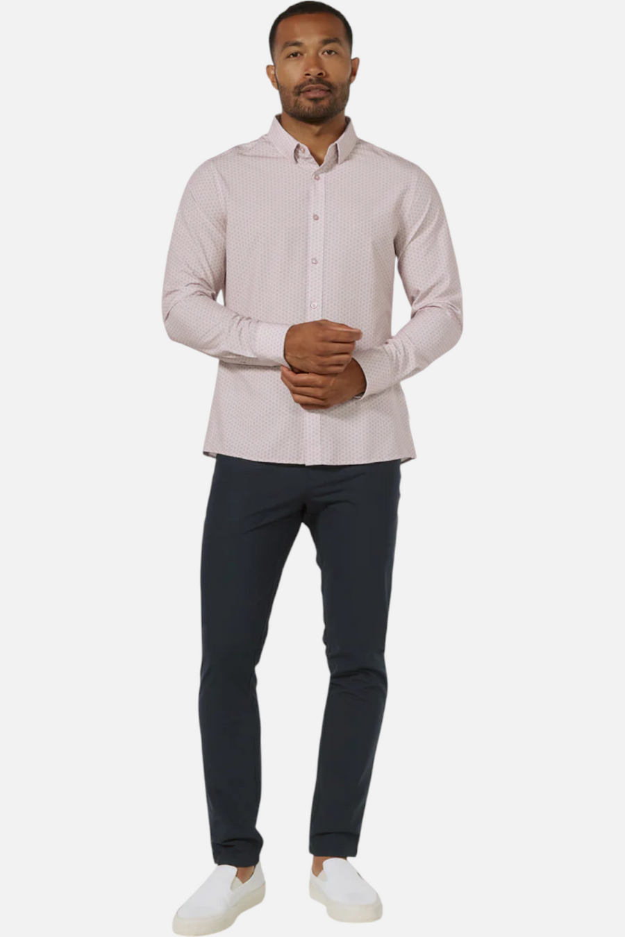 7 Diamonds Renoir Long Sleeve Shirt in Rose – front view