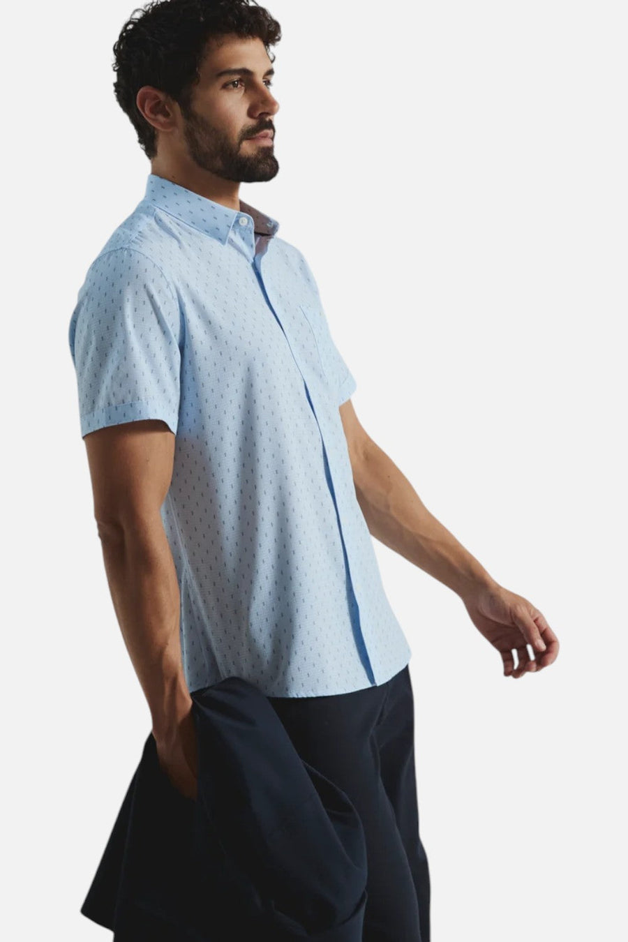 7 Diamonds Renzo Short Sleeve Button Up Shirt in Light Blue – alternate