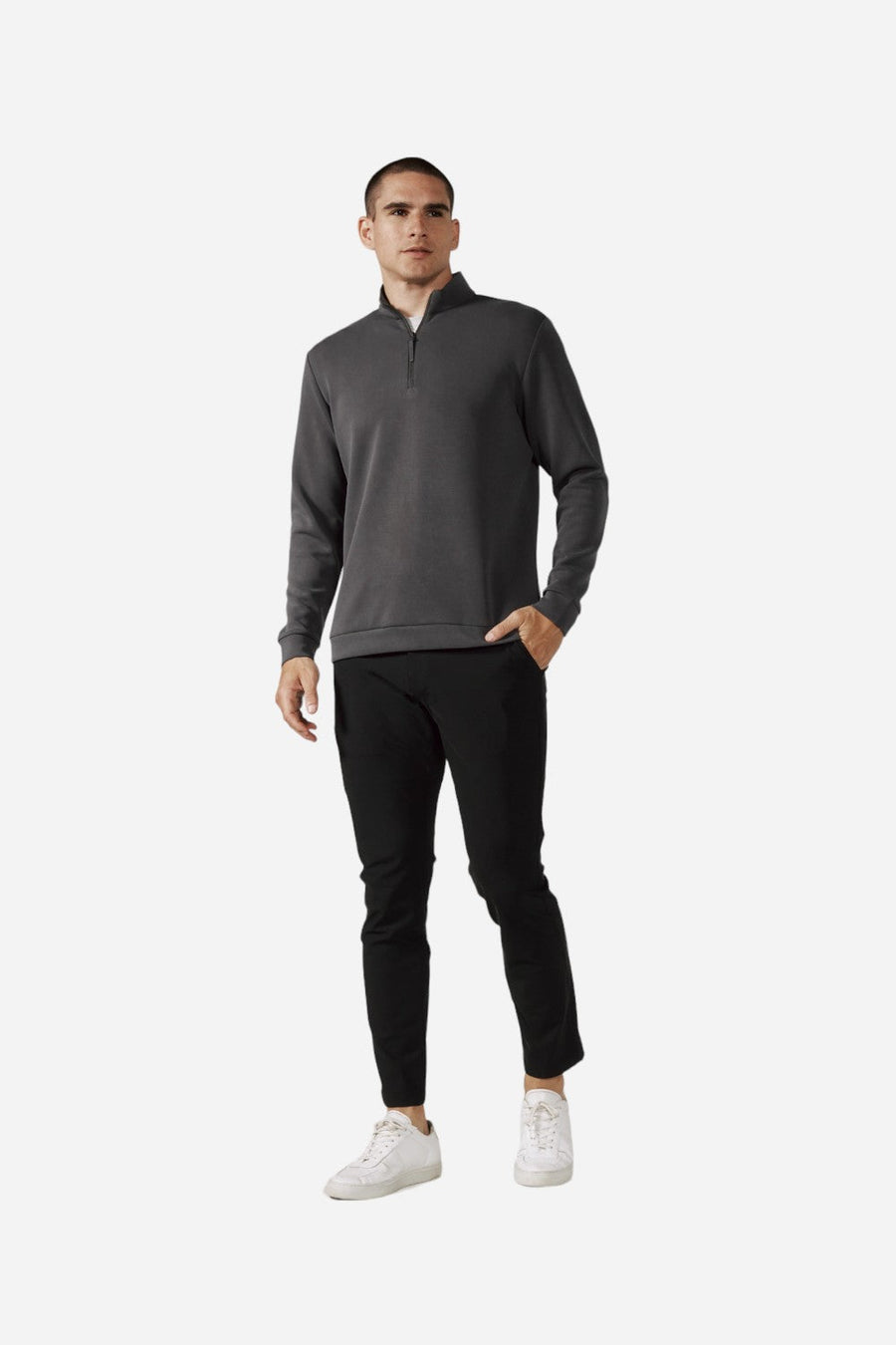 7 Diamonds Rev 1/4 Zip Modal Anthracite – detail