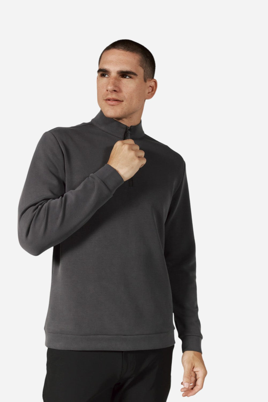 7 Diamonds Rev 1/4 Zip Modal Anthracite – flat lay