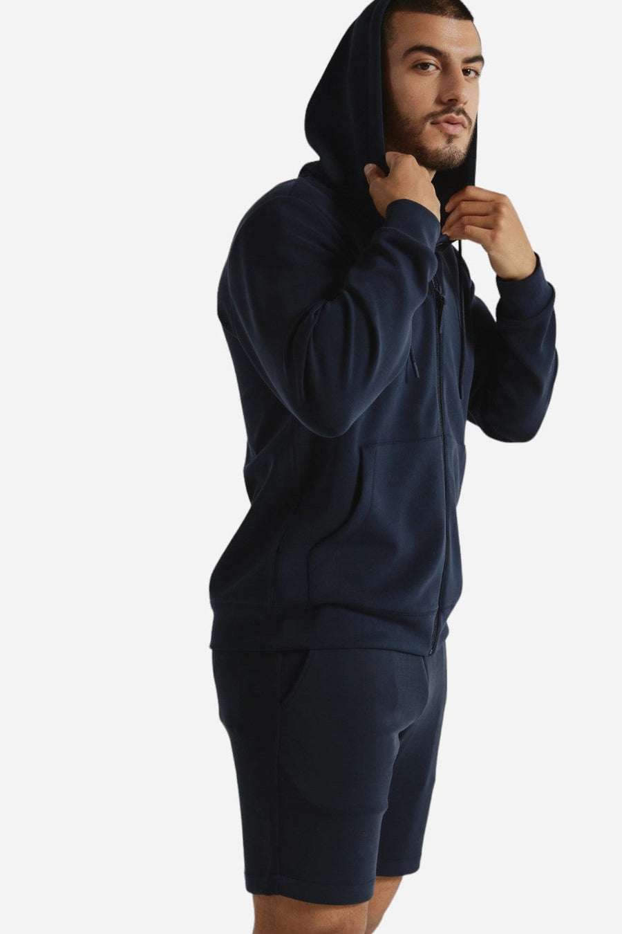 7 Diamonds Rev Full Zip Hoodie Navy – flat lay