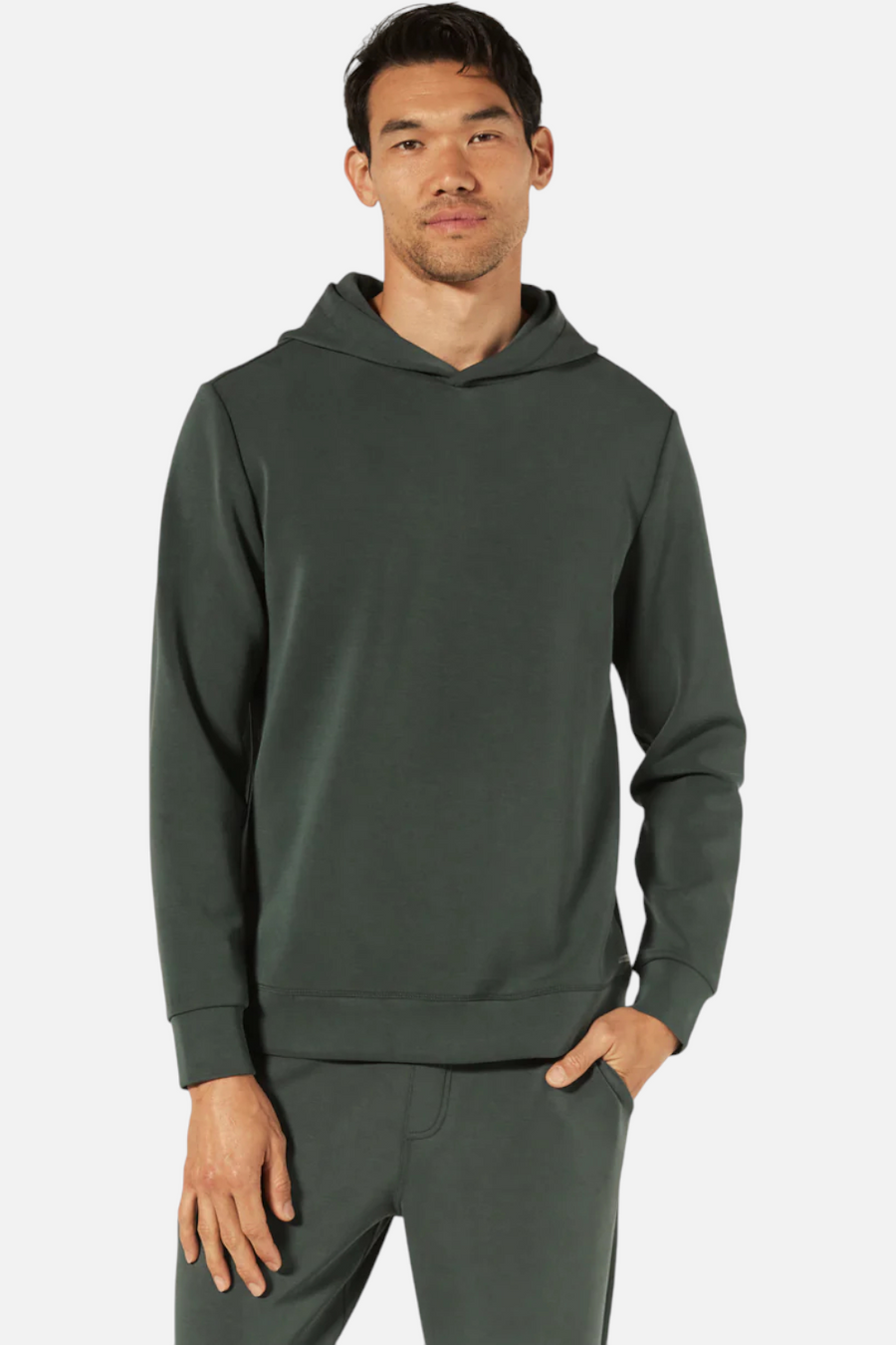 7 Diamonds Rev Hoodie in Basil – front view