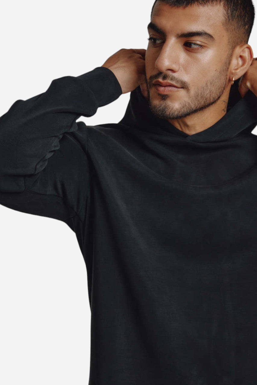 7 Diamonds Rev Hoodie in Black – flat lay
