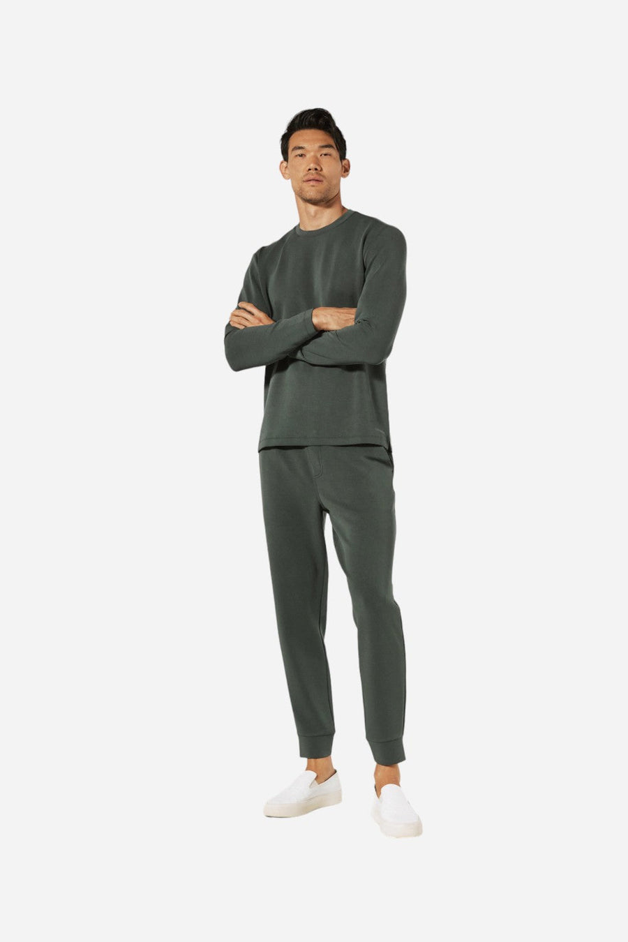 7 Diamonds Rev Long Sleeve Modal Basil – detail