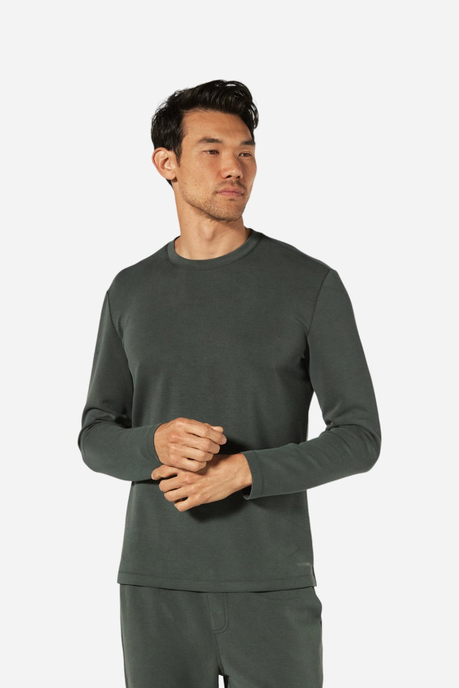 7 Diamonds Rev Long Sleeve Modal Basil – front view