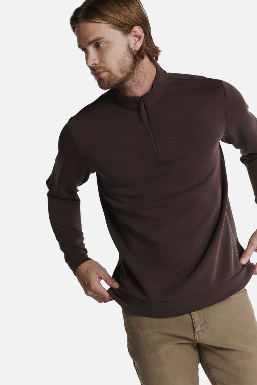 7 Diamonds REV Modal Quarter-Zip in Cacao – alternate