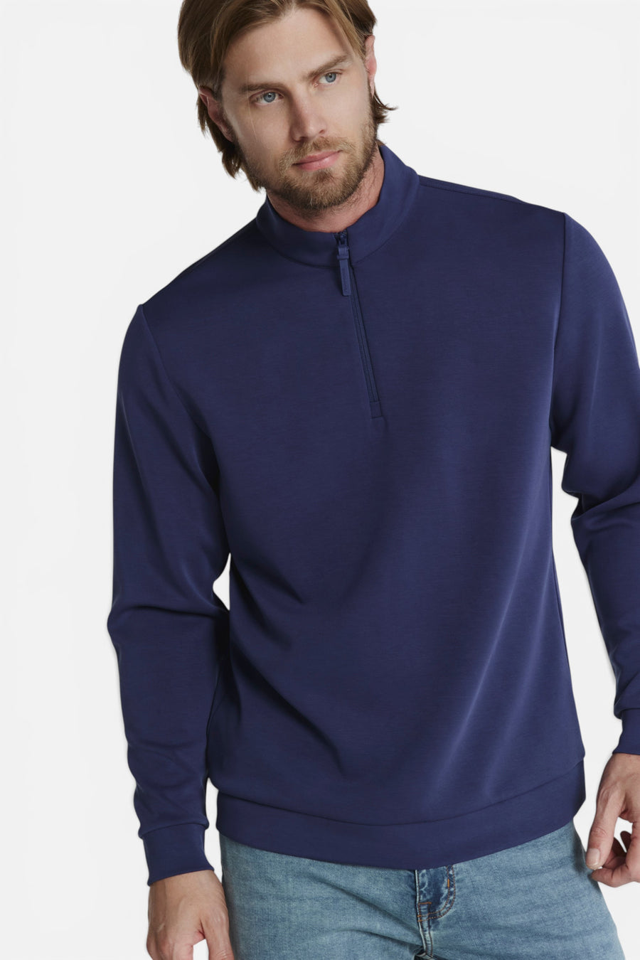 7 Diamonds REV Modal Quarter-Zip in Island Blue – alternate
