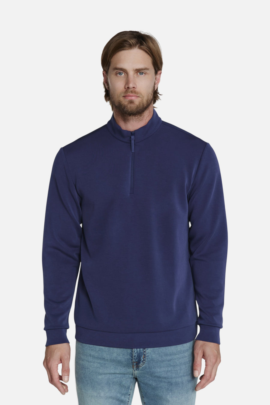 7 Diamonds REV Modal Quarter-Zip in Island Blue – front view