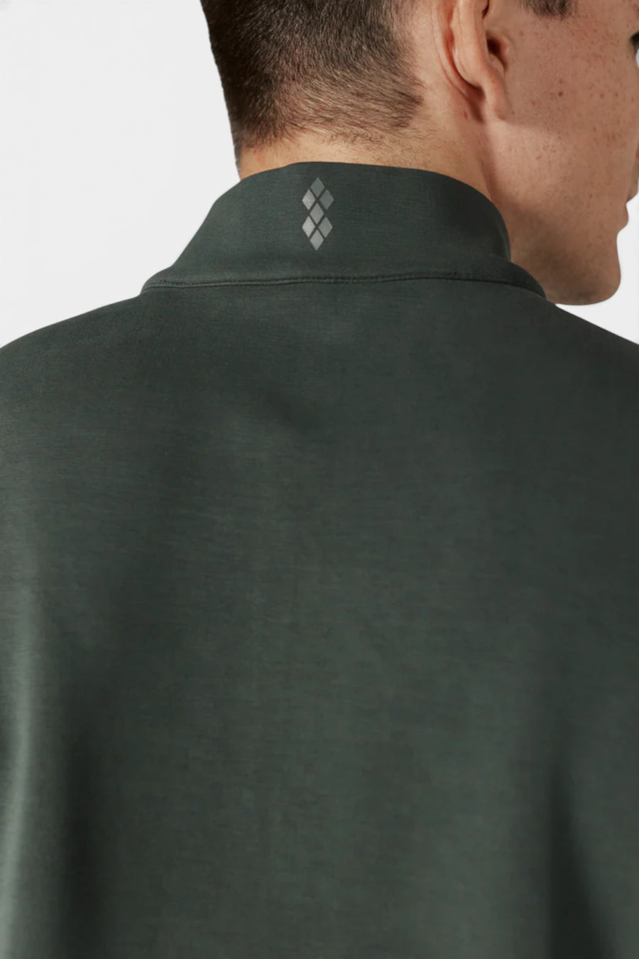 7 Diamonds Rev Quarter Zip in Basil – detail