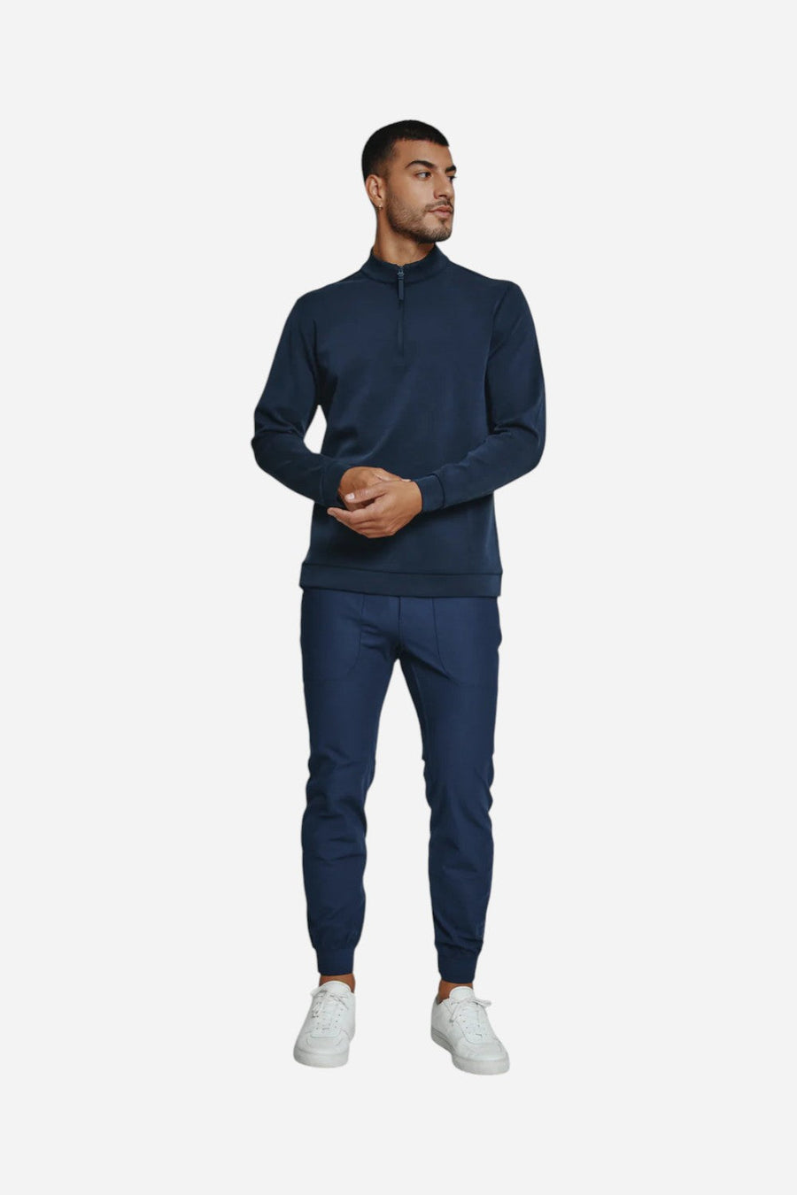 7 Diamonds Rev Quarter-Zip in Navy – detail