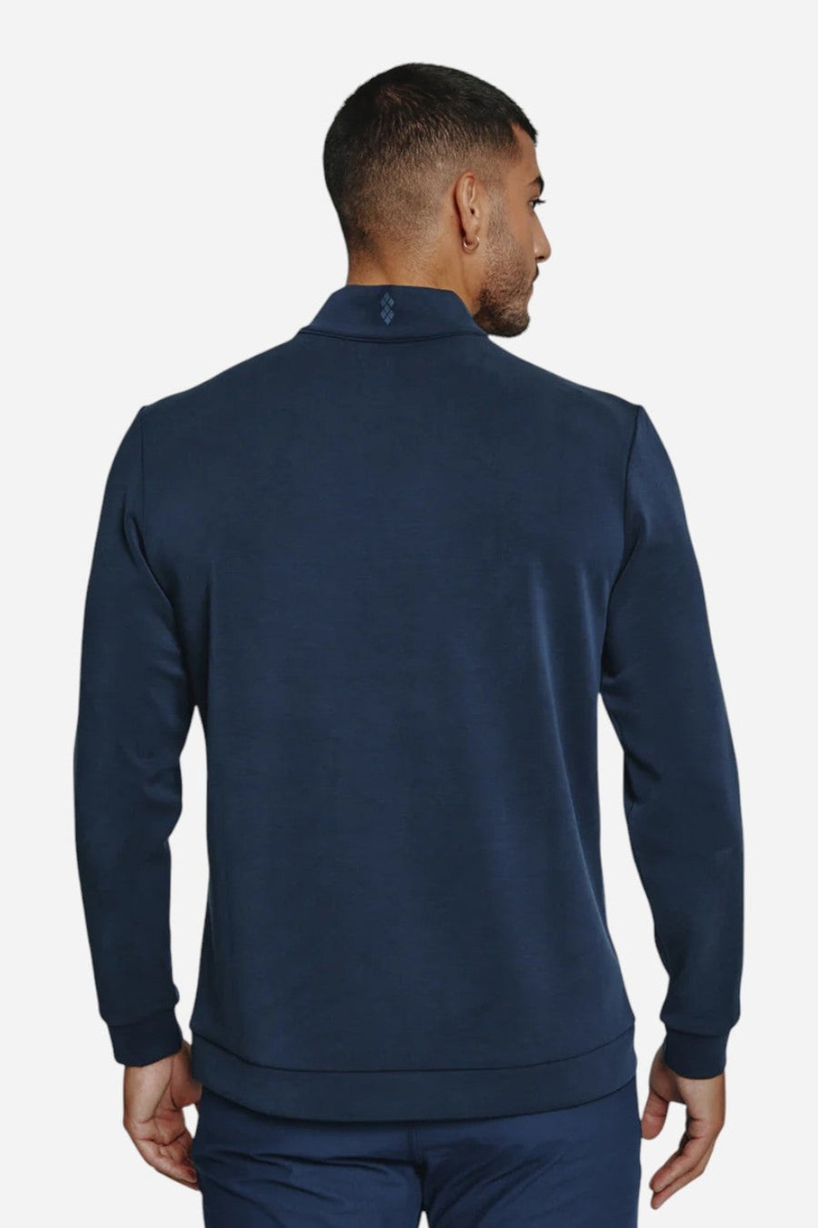 7 Diamonds Rev Quarter-Zip in Navy – on model