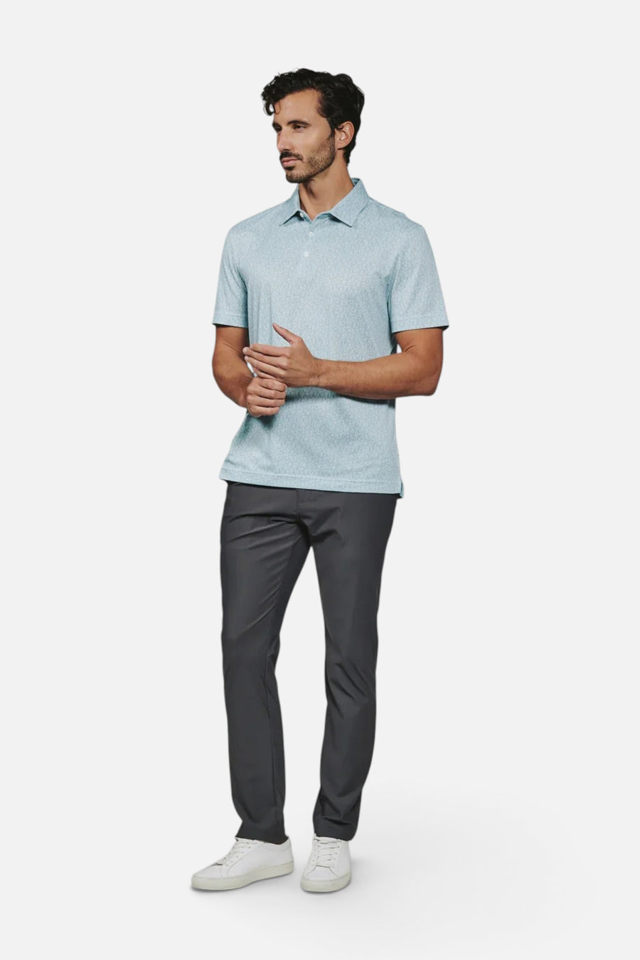 7 Diamonds Somerset Polo in Seafoam – detail