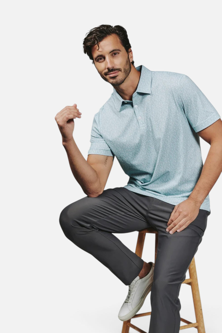 7 Diamonds Somerset Polo in Seafoam – flat lay