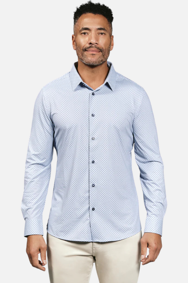 7 Diamonds Treviso Long Sleeve Shirt in Light Blue