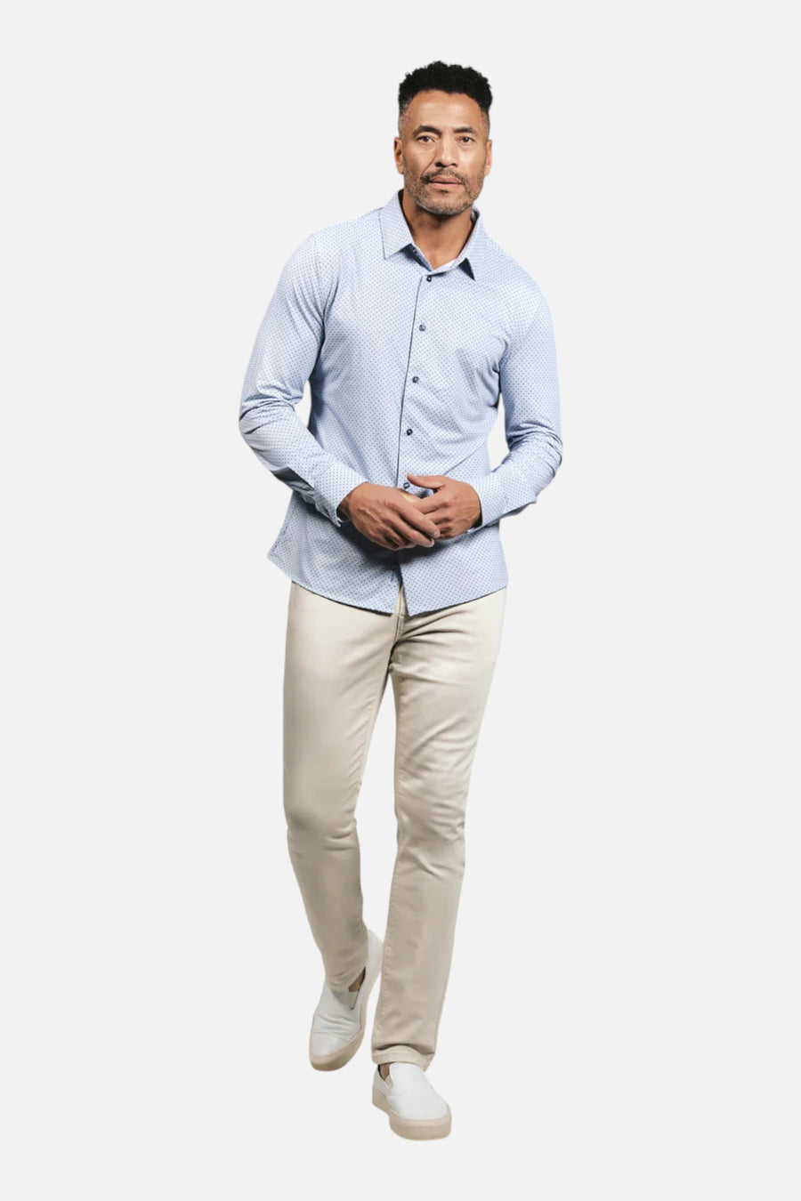 7 Diamonds Treviso Long Sleeve Shirt in Light Blue – side view