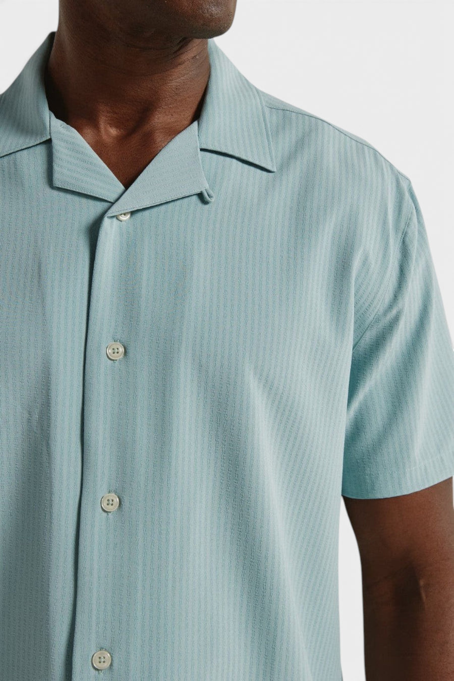 7 Diamonds Vance Camp Shirt in Seafoam – flat lay