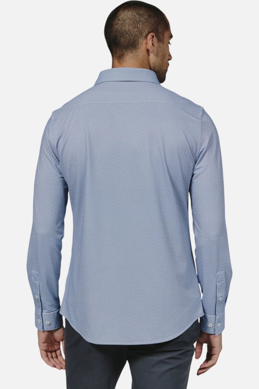 7 Diamonds Wilhem Long Sleeve Shirt in Dusty Blue – back view
