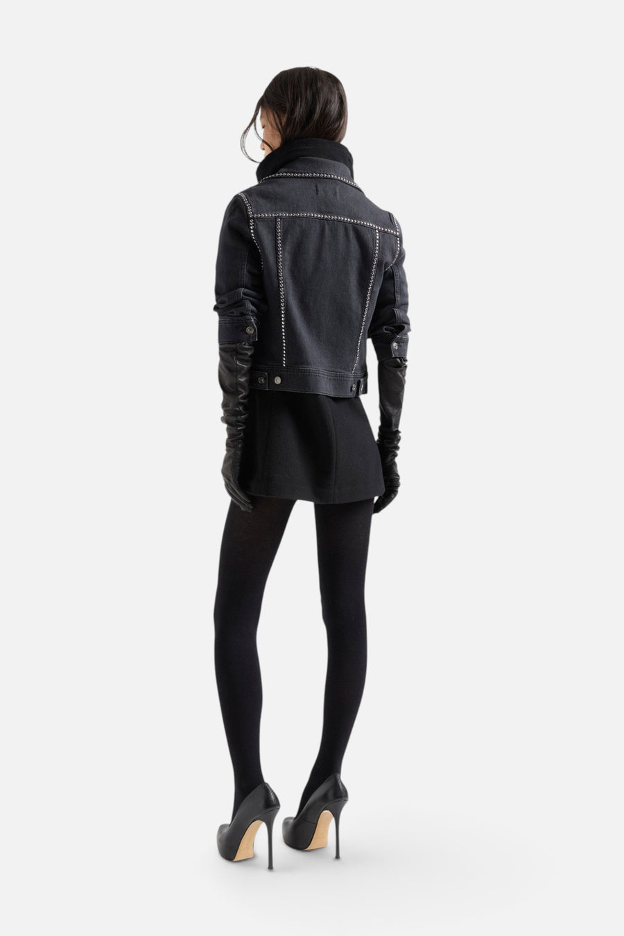 7 For All Mankind Adi Trucker Jacket in Nocturne – back view