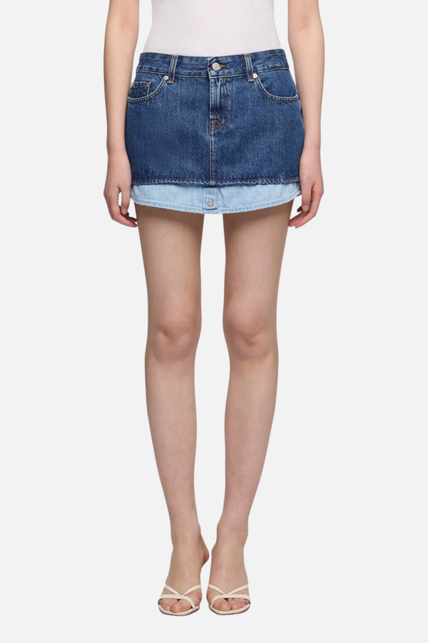7 For All Mankind Cherry Mini Skirt in Shadow