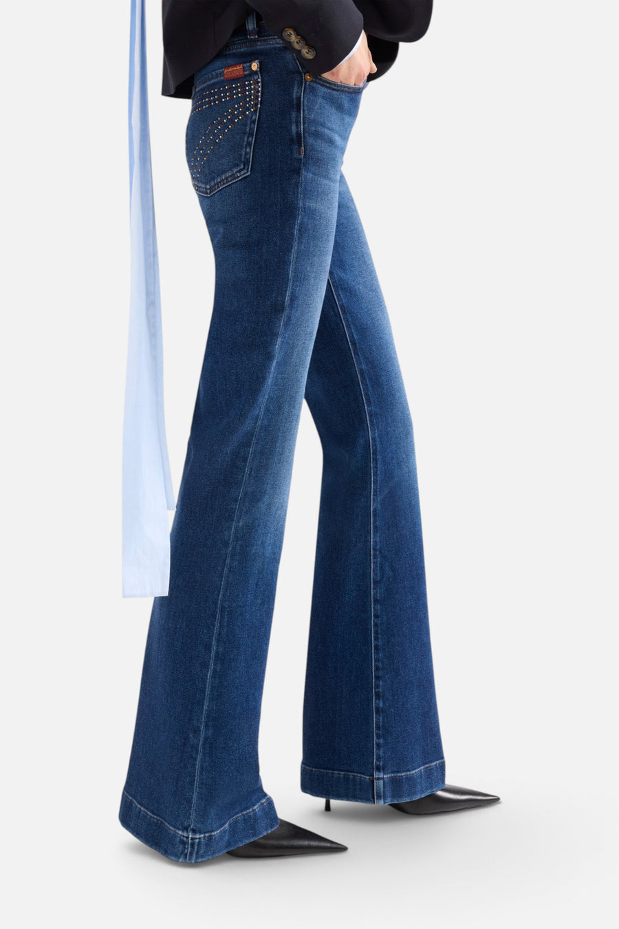 7 For All Mankind Dojo Flare Jean in Slim Illusion Blueleaf – alternate