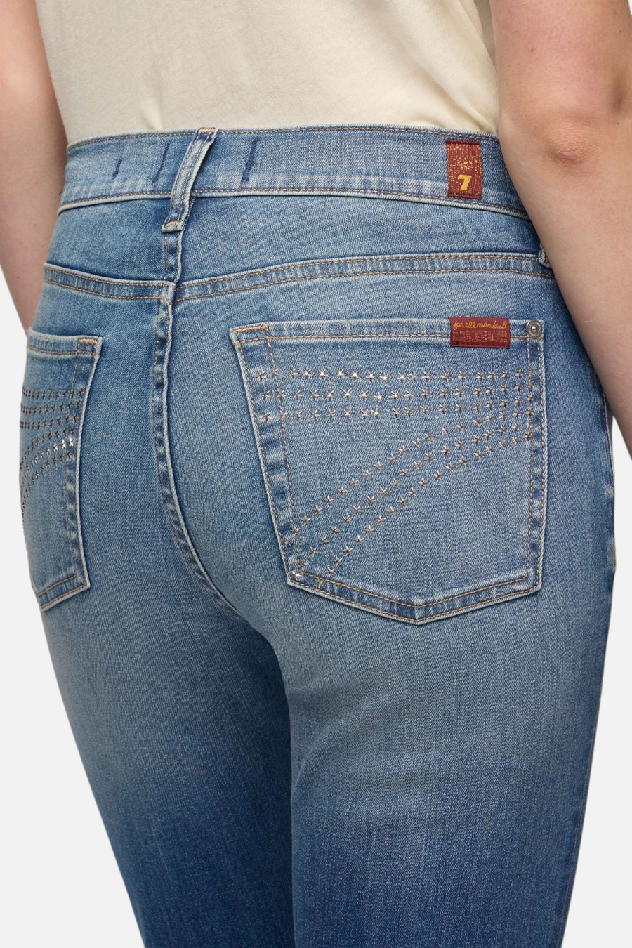 7 For All Mankind Dojo Jeans in Faded Echo – back view