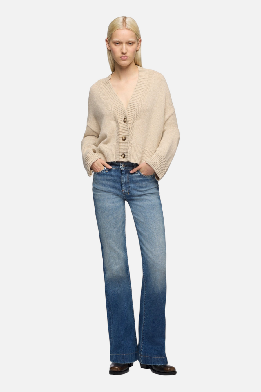 7 For All Mankind Dojo Jeans in Faded Echo – front view