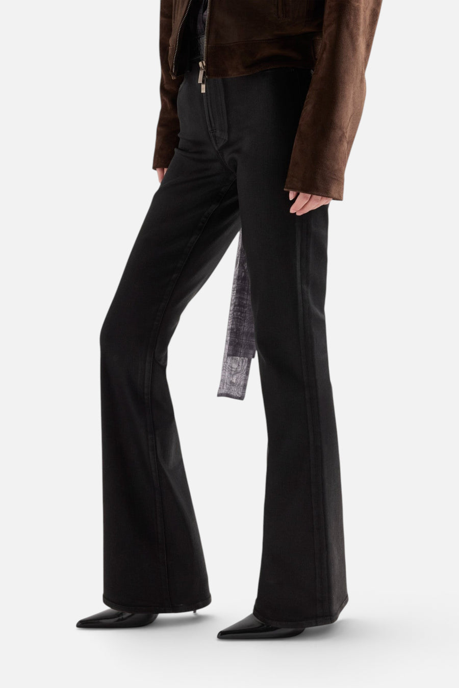 7 For All Mankind Leggy Bootcut Jean in Coated Black – alternate