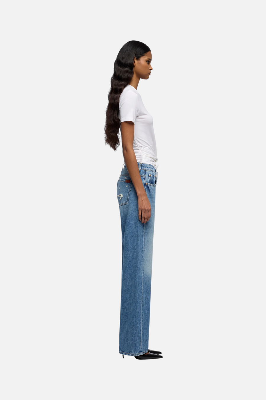 7 For All Mankind Low-Rise Straight Leg Jean in Shadowcrest – alternate