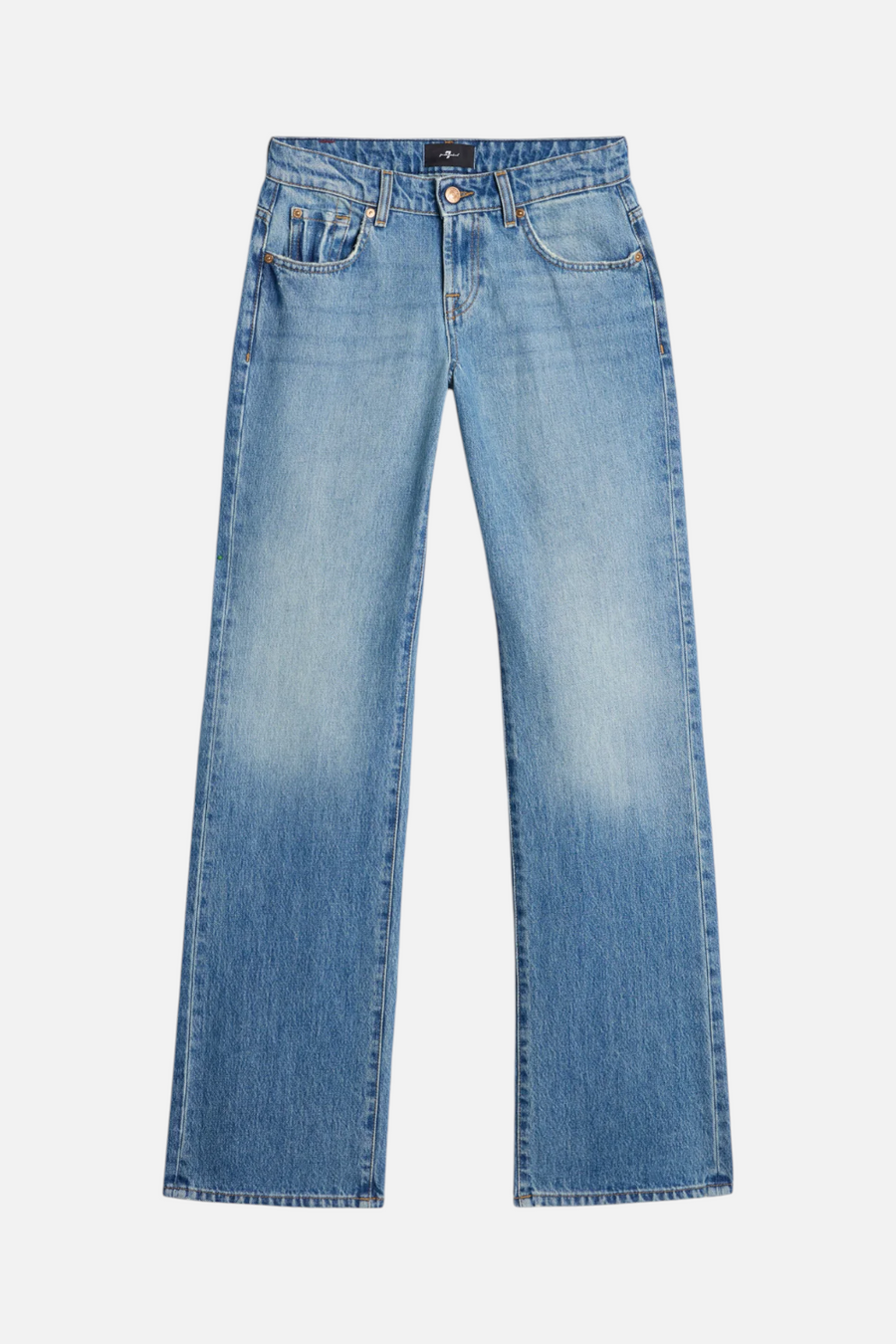 7 For All Mankind Low-Rise Straight Leg Jean in Shadowcrest – side view