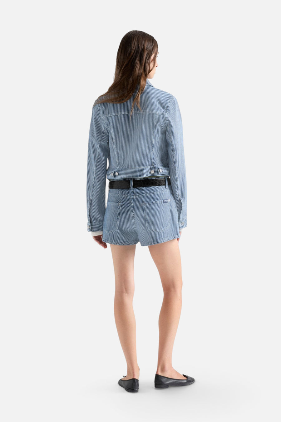 7 For All Mankind Shrunken Jacket in Portside – back view