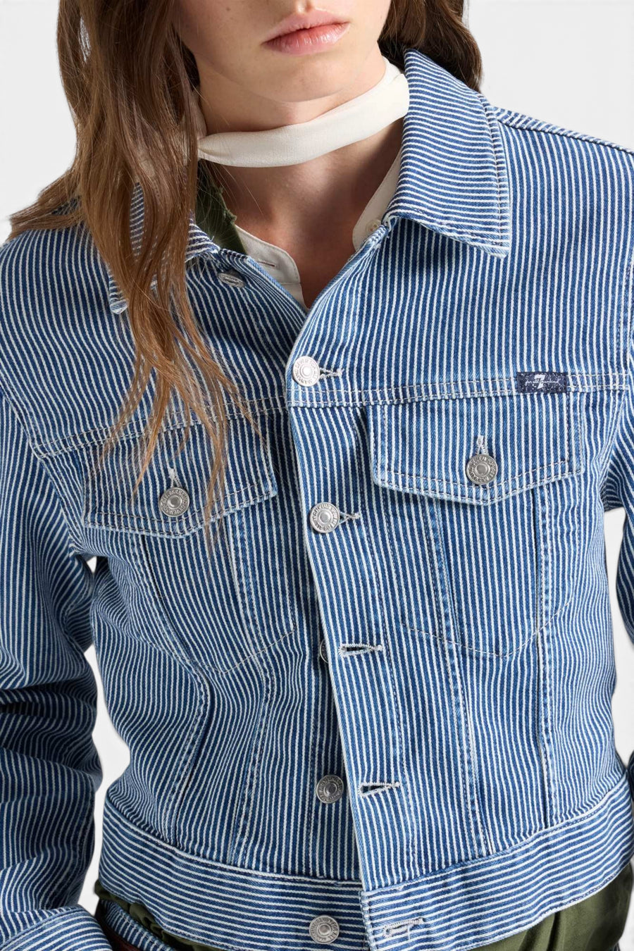 7 For All Mankind Shrunken Jacket in Portside – detail