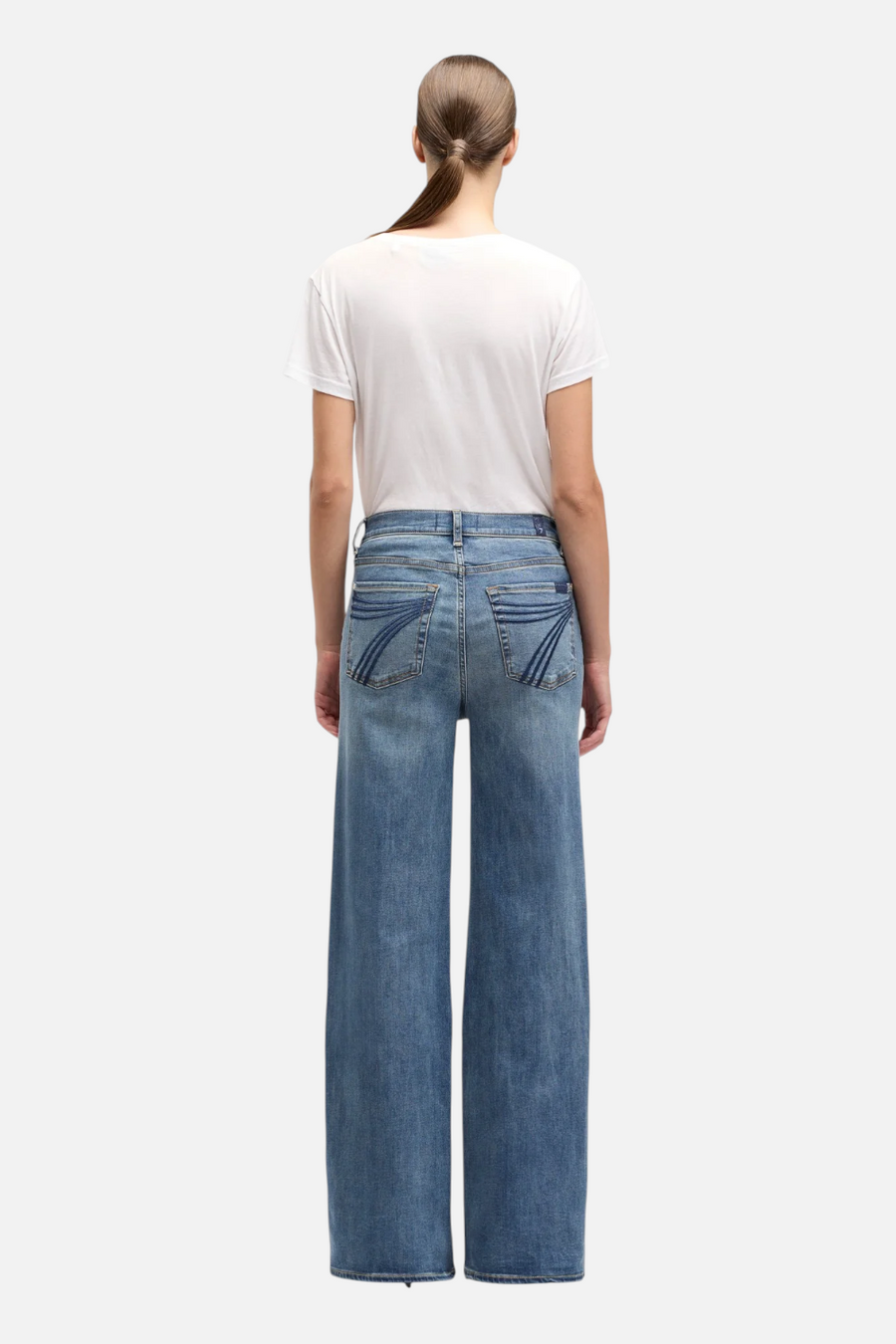 7 For All Mankind Ultra High Rise Jo Swim Illusion – back view