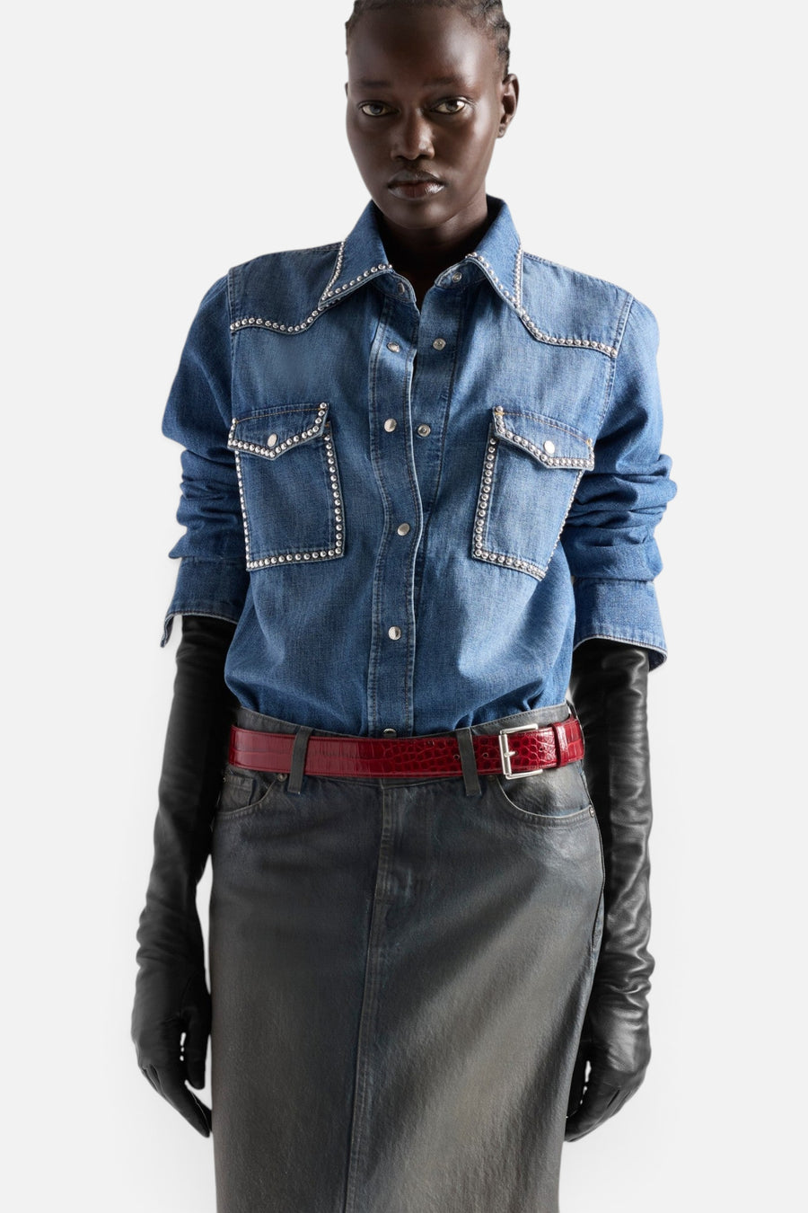 7 For All Mankind Western Shirt in Avenue – front view