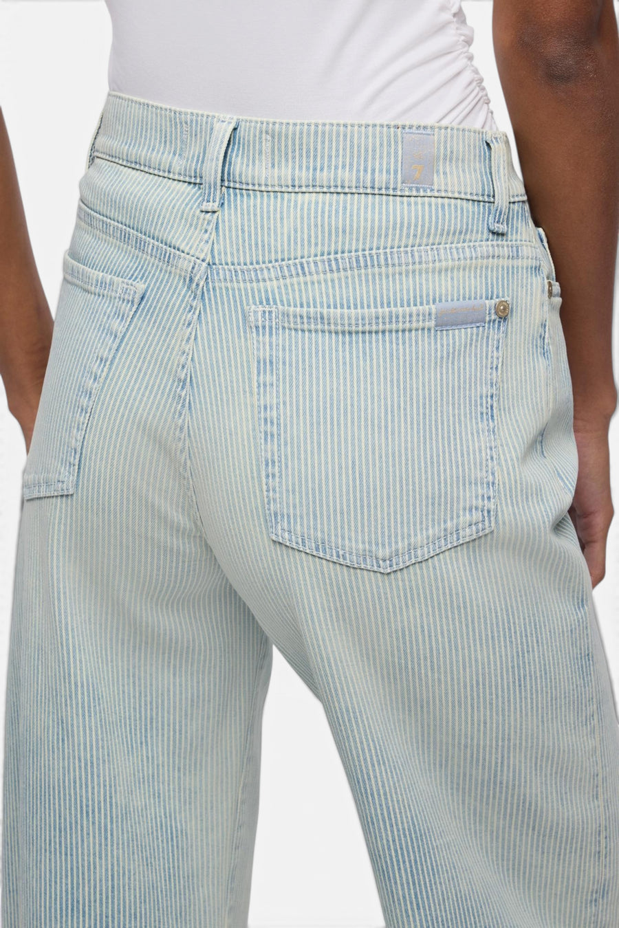 7 For All Mankind Wide Leg Jeans in Lotta Stripes – back view