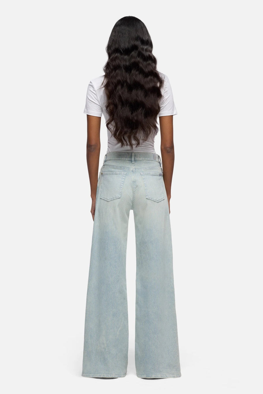 7 For All Mankind Wide Leg Jeans in Lotta Stripes – detail