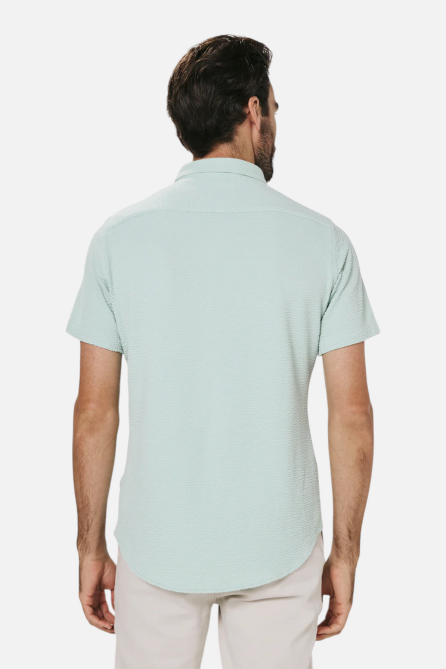 7 Diamonds Bennet Short Sleeve Seersucker Shirt in Mint
