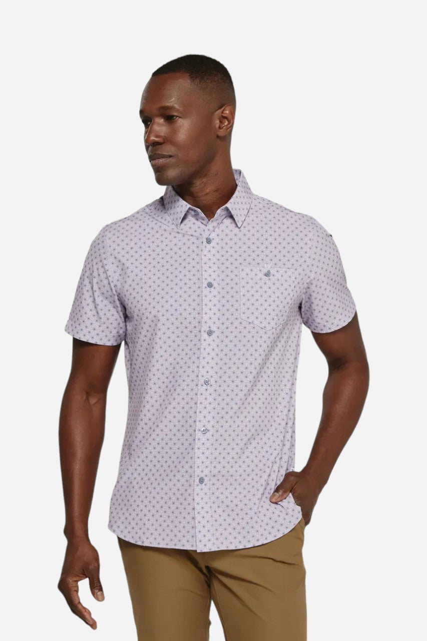 7 Diamonds Eldon Short Sleeve Shirt in Dusty Mauve