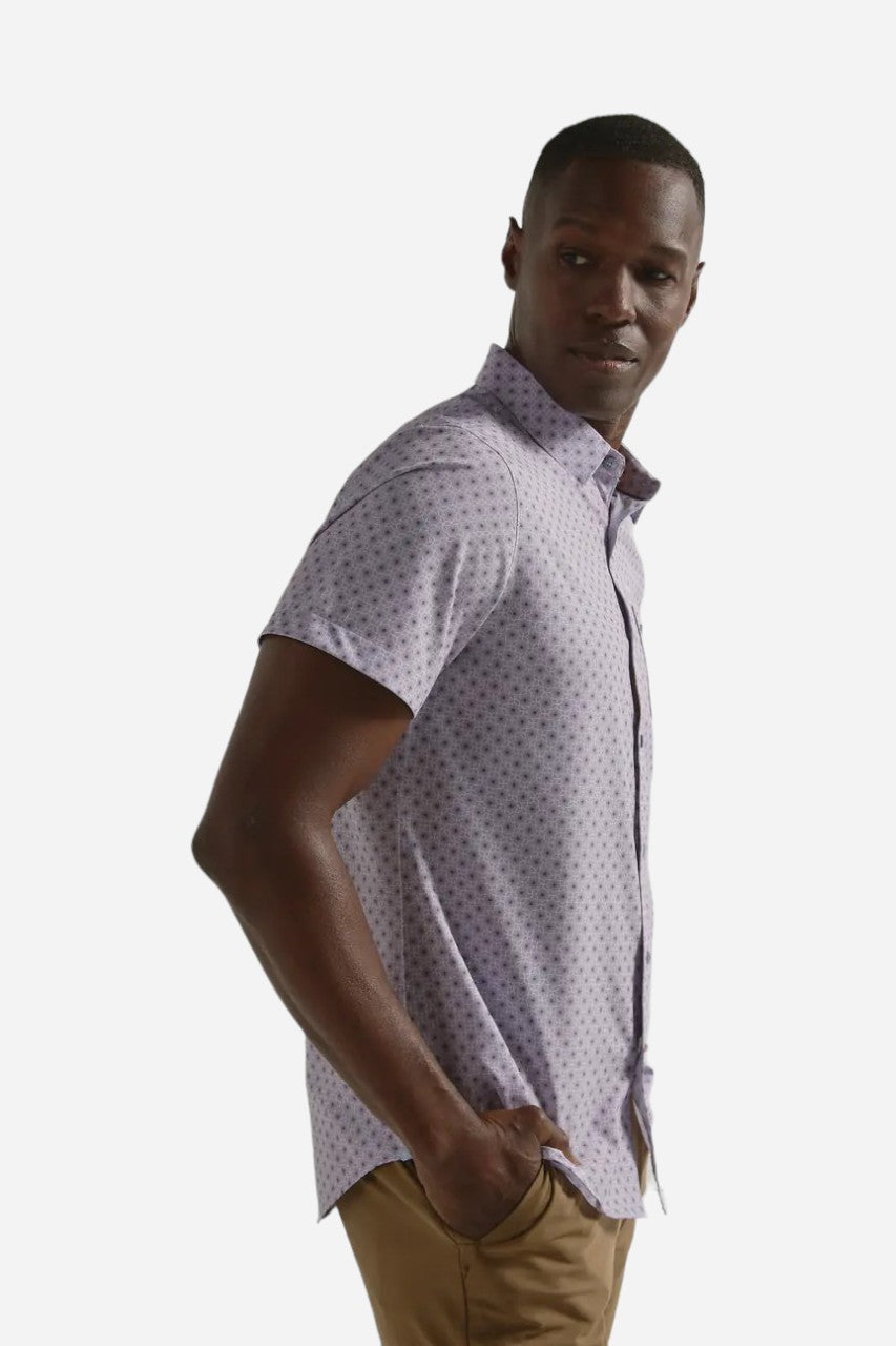 7 Diamonds Eldon Short Sleeve Shirt in Dusty Mauve