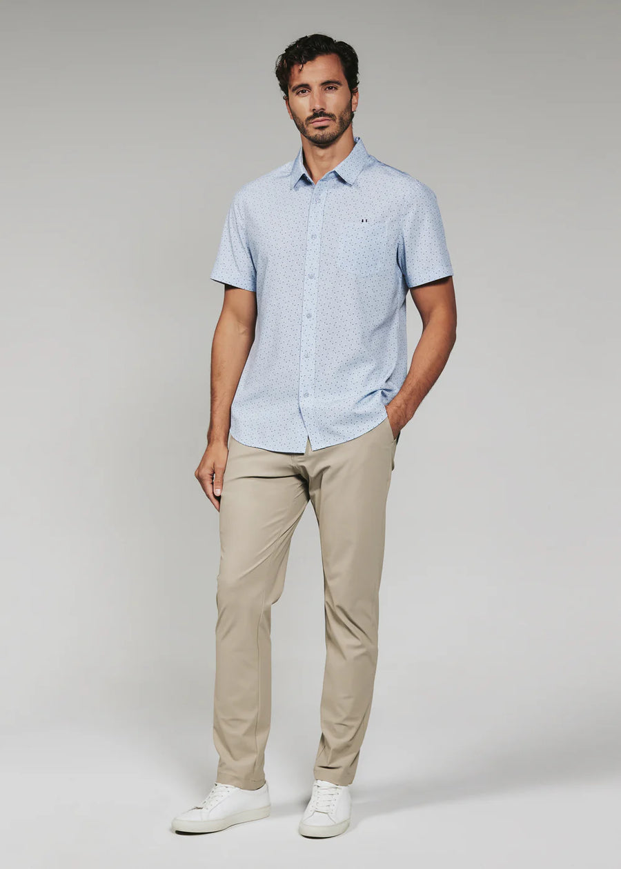 7 Diamonds Seager Button Up Shirt in Light Blue