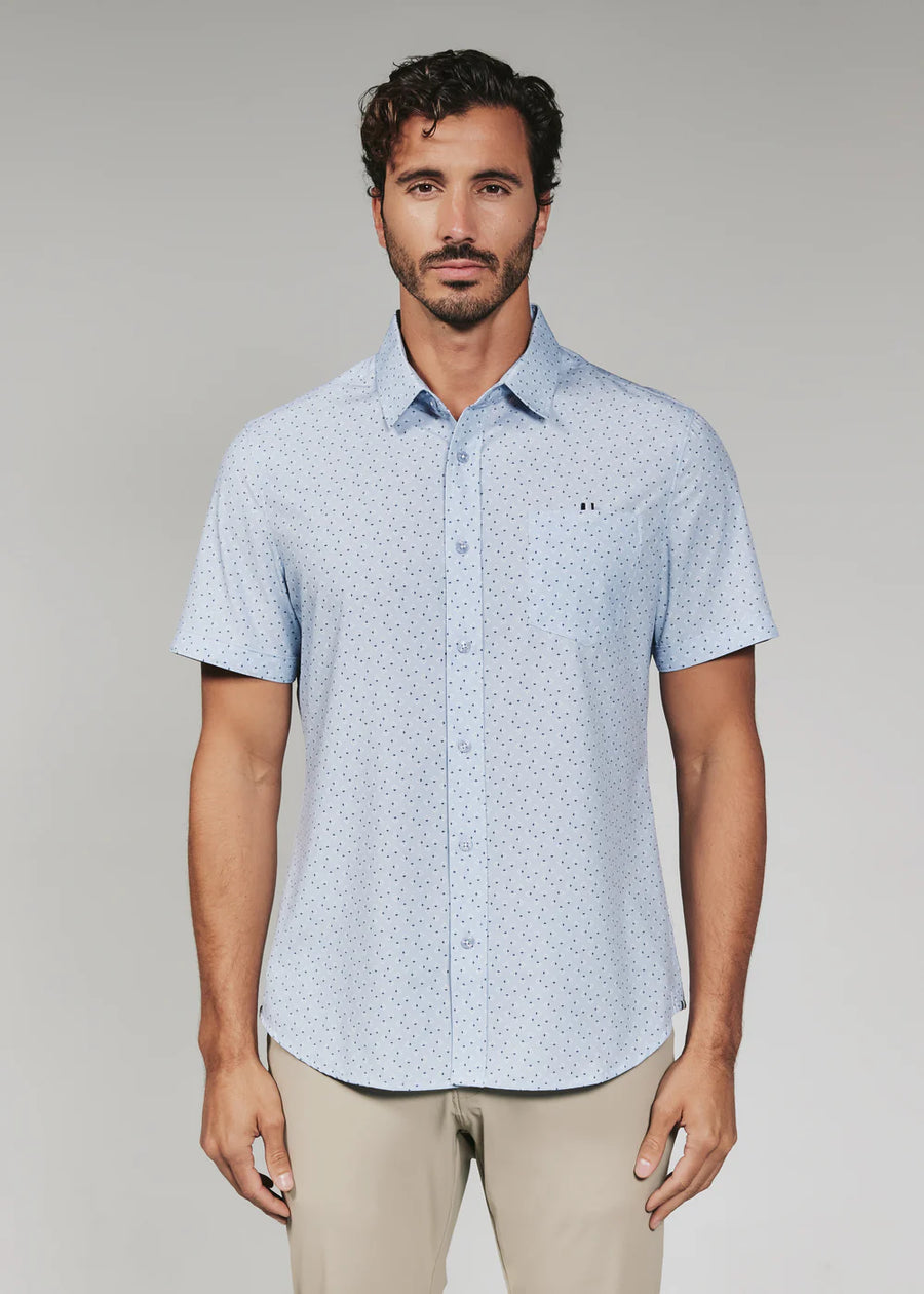 7 Diamonds Seager Button Up Shirt in Light Blue