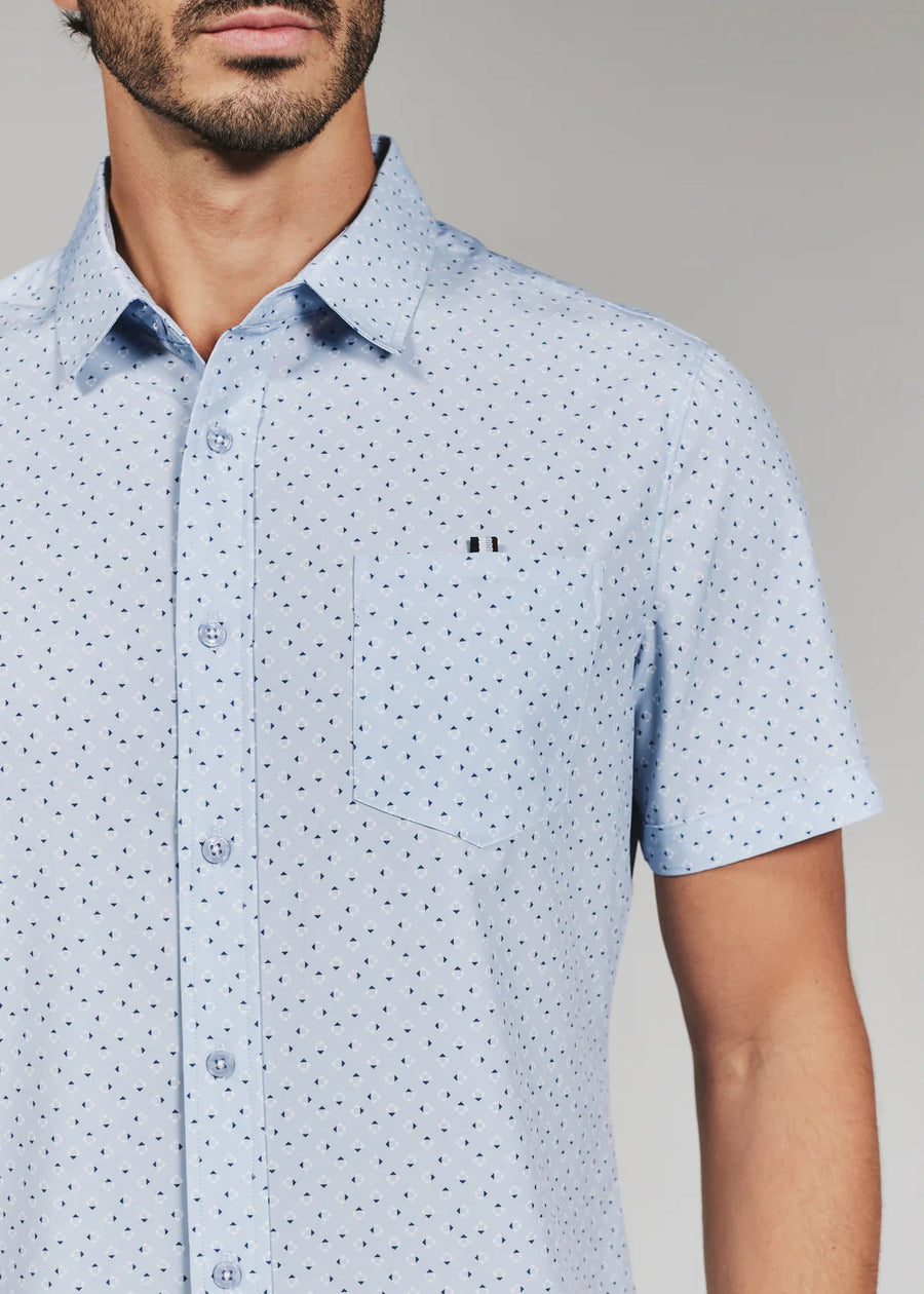 7 Diamonds Seager Button Up Shirt in Light Blue