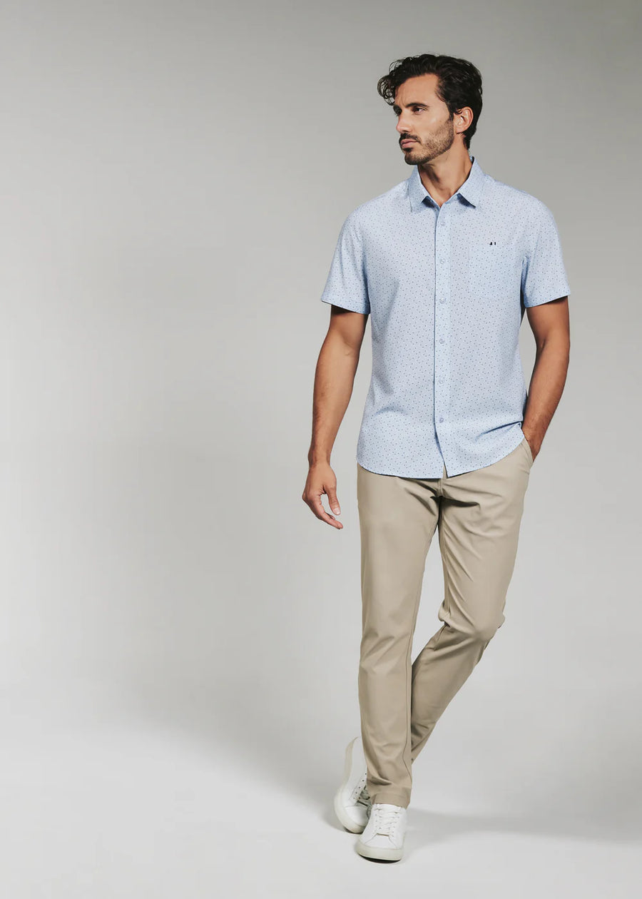 7 Diamonds Seager Button Up Shirt in Light Blue
